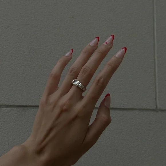 HERMES Sun Tulle Belt Ring Silver Gold Ag925 Made in France Auth - Picture 2 of 5